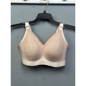 Comfelie Bra Womens Small Beige Wireless Seamless Adjustable Hook Eye 15724